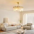 thumbnail image 4 of 20"Indoor Crystal Fandelier Ceiling Fan with Light Chandelier Fan Glass Semi Flush Mount Remote Control 6 Speeds for Girl's Bedroom Living Room Kitchen Island, 4 of 14