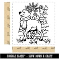 thumbnail image 2 of Reindeer with Christmas Ornaments Square Rubber Stamp Stamping Scrapbooking Crafting - Small 1.25in, 2 of 7