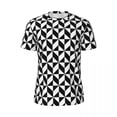 thumbnail image 4 of Abstract Geometry T Shirt Men Black and White Vintage Sports T Shirts Fast Dry Summer Hip, 4 of 4