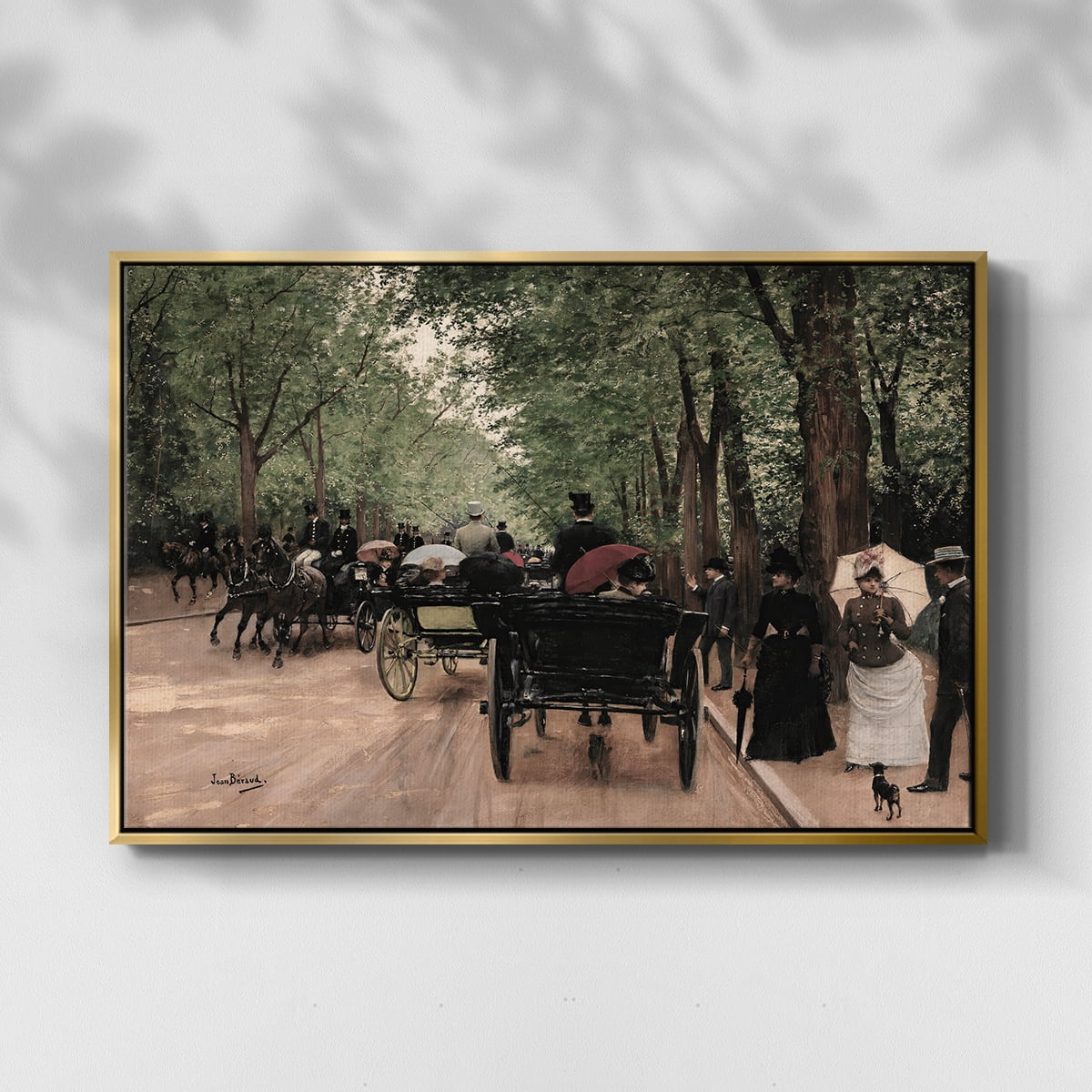 Vintage Animal Print-XXX By Wexford Home Framed in Gold Wood Gallery Wrapped Canvas 27 in. x 41 in.