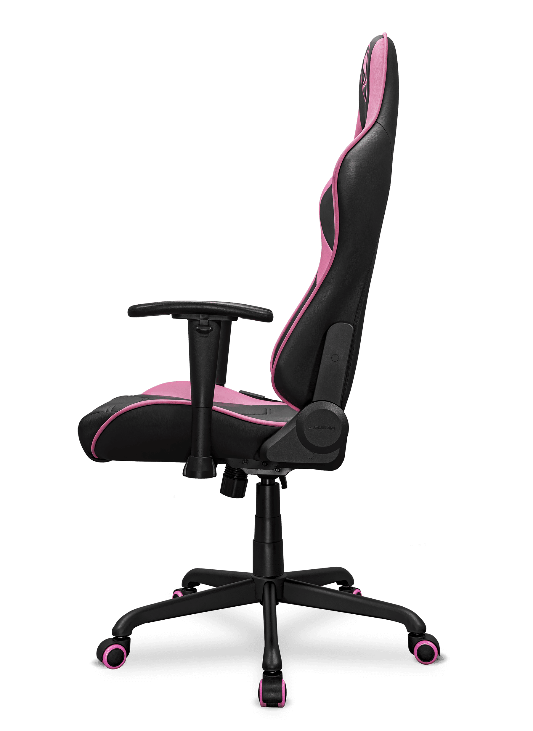 Cougar Armor Elite Gaming Chair - Premium PVC Leather with Reclining Backrest up to 160º 2D Adjustable Armrest and Adjustable Tilt Mechanism, Head & Lumbar Pillow, Pink