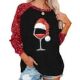 thumbnail image 2 of Craaazy Women's Christmas Print Long Sleeve Shirt Casual Round Neck Tops Gifts, 2 of 3