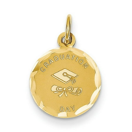 Santa Claus 14k Gold Charm - 14k Gold Graduation Day Charm - Measures 20.2x13mm