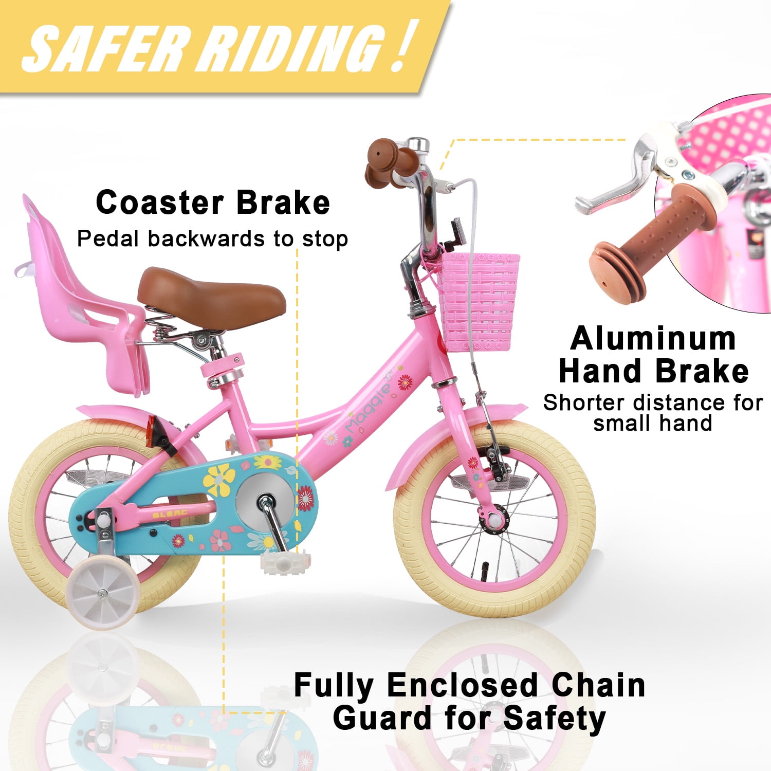未使用 Glerc Maggie 子供用自転車 女の子用 キッズバイク14インチ Glerc Maggie 子供用自転車 女の子用 キッズバイク 幼児乗り練習