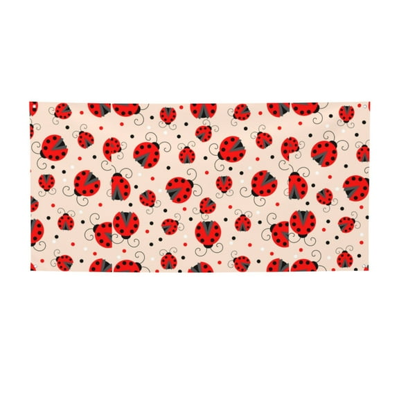 Picia Red Ladybug Pattern Party Banner, Festive Decoration, Holiday Banner, Celebration Decor, Event Banner, Reusable Party Banner-Small