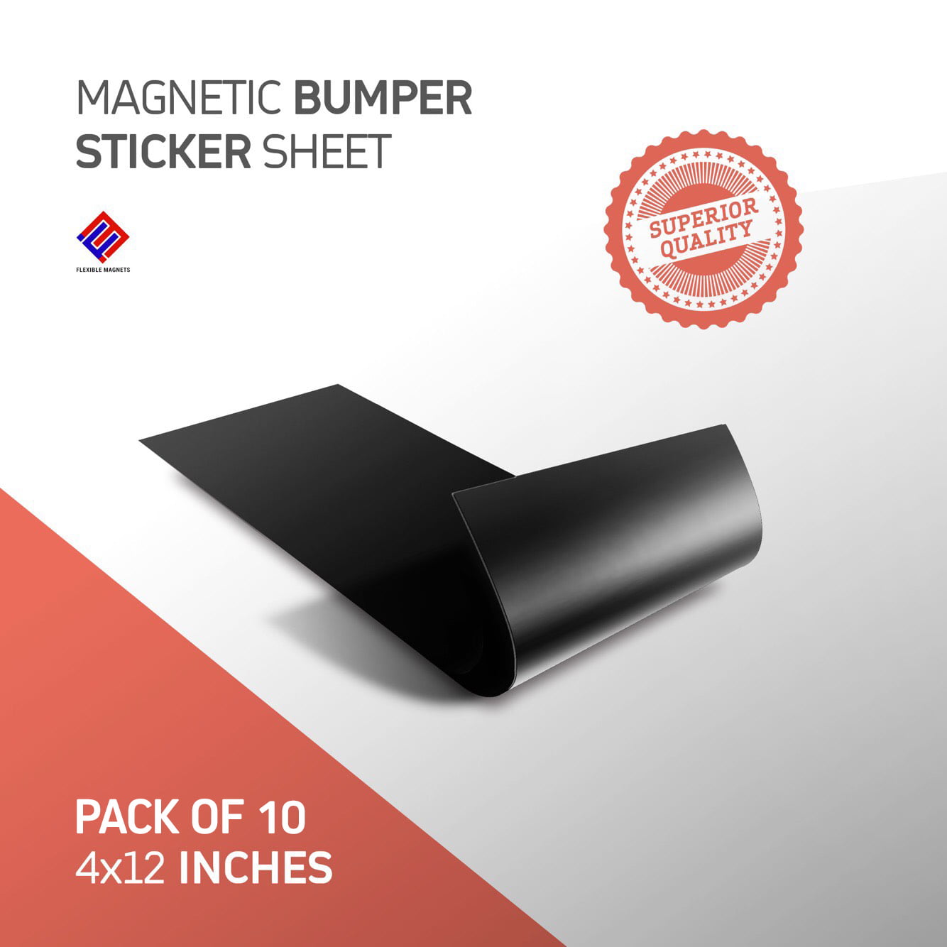 5"x12" Blank magnet bumper car sticker Sign 30 mil 2 SHEET MACHINE CUT . 