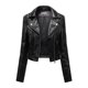thumbnail image 1 of 2024 Chaqueta de cuero de moda de primavera Chaqueta de PU sintética Chaqueta de motocicleta ajustada corta para mujer, Chaqueta de cuero, Abrigo, Chaqueta de motocicleta XL, 1 of 4
