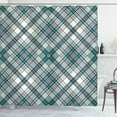 thumbnail image 1 of Ambesonne Checkered Shower Curtain, Modern Country Look, 69"Wx84"L, Aqua Pale Grey White, 1 of 3