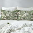 thumbnail image 3 of Chic Floral Queen Duvet Cover Lizard Bedding Set,Tropical Plant Leaves Bed Set Botanical Theme Comforter Cover,Rustic Vintage Bedspread Cover(Zipper Closure), 3 of 6