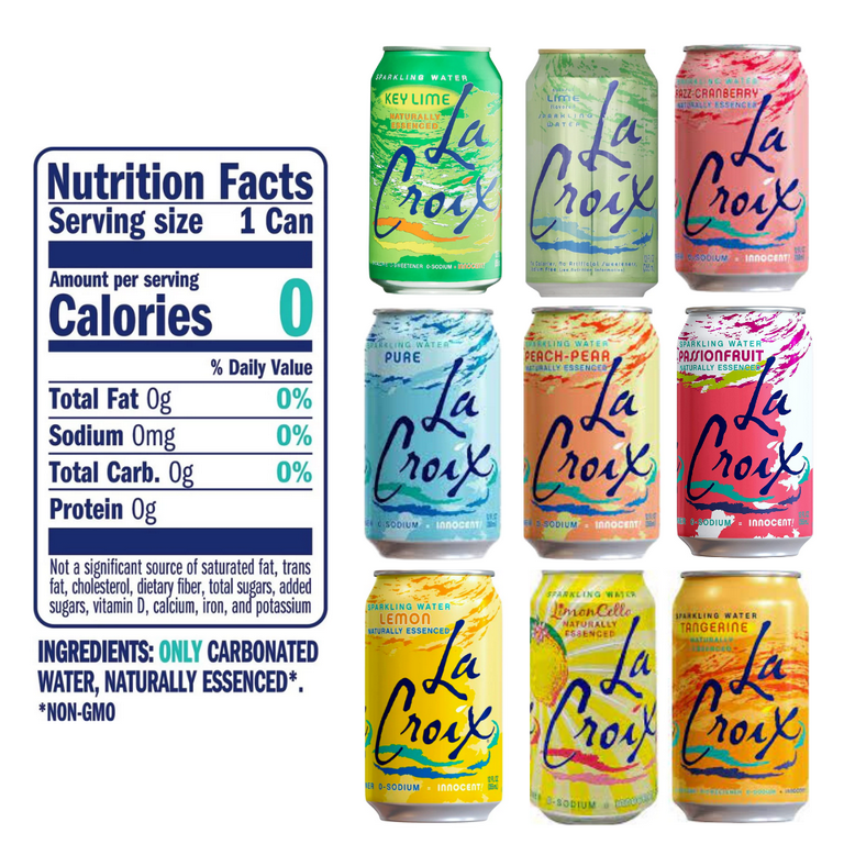 La Croix Sparkling water Variety Pack - 18 Assorted 12 Fl Oz Cans