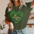 thumbnail image 4 of Cavosen St.Patrick's Day Flowy Tops for Women Short Sleeve Green Shamrock Letter Print Shirts Round Neck Irish Festival Blouse Dressy Holiday T-Shirts Loose Summer Tees XL, 4 of 5