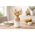 thumbnail image 6 of Uniquely Etched Scales White and Brown Cylindrical Mango Tree Wooden Vase, 6 of 6