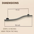 thumbnail image 4 of Wave Grab Bar for Bathroom Shower Toilet Steps Home/304 Stainless Steel/Oil Rubbed Bronze/Left/ 36", 4 of 14