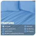 thumbnail image 4 of Sleepdown Draps en Jersey 100 % Coton Simple TG, Ensemble de Draps 3 Pcs Doux et Respirants à Poches Profondes en Jersey, Denim, 4 of 7
