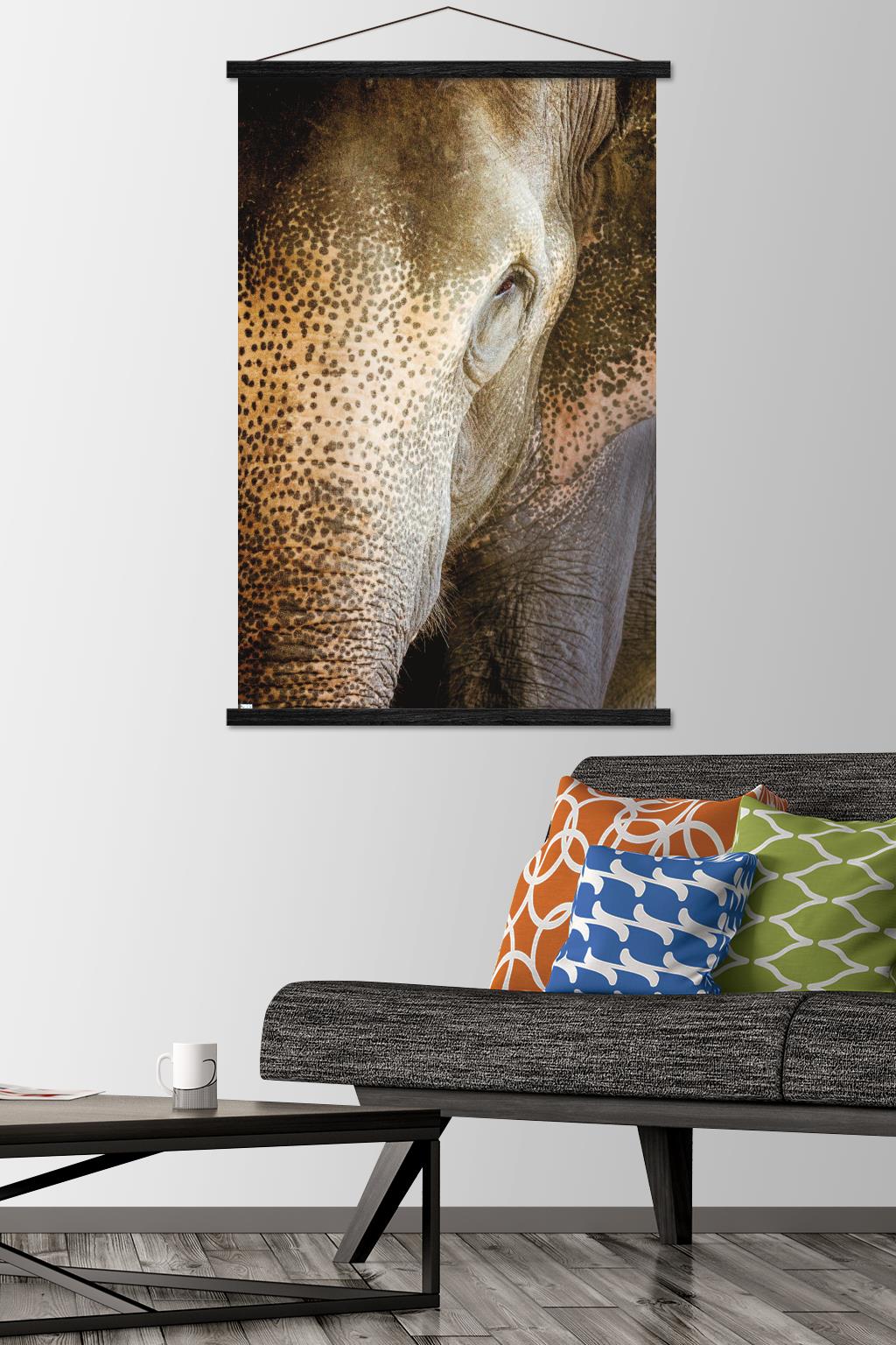 Beth Sheridan - Indian Elephant Wall Poster with Wooden Magnetic Frame, 22.375" x 34"