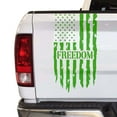 thumbnail image 1 of Freedom Distressed American USA US Flag Truck Tailgate Vinyl Decal Sticker fits most Pickup Trucks U.S. Decal for Liberty, Independence, Self-determination, Autonomy (11" x 20", Yellow Green), 1 of 8