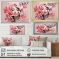thumbnail image 4 of Designart "Pink Pastel Tones Portrait in Cubism Style I" Fashion Framed Wall Art Decor - Glam Pink Fashion Woman Living Room Framed Canvas Art, 4 of 6