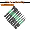 thumbnail image 3 of Uxcell 9pcs H1.5-H10 Flat Hex Screwdriver Bit Set 1.5mm-10mm Metric Tip 1/4" Hex Shank 50mm (2") Long Magnetic Hexagonal Screw Drill Bit Wrench Black Phosphate, 3 of 7