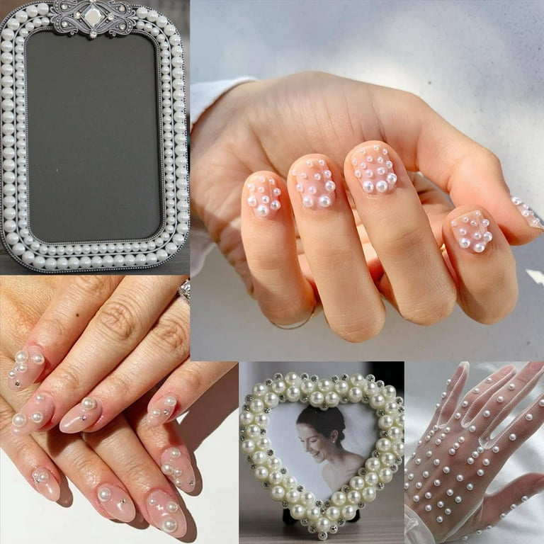 Nail Art Pearls for Nails Decorations Flatback Pearls gems Gold
