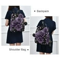 thumbnail image 4 of FORMRS Women's Travel Backpack Purse Anti-Theft Hidden Pockets Casual Shoulder Bag, Purple Roses, 4 of 7