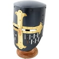 thumbnail image 2 of Medieval Warrior Templar Brass Crusader Helmet Knights Helmet | Wearable, 2 of 3