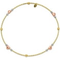 thumbnail image 2 of Gold 14k Tri-color Heart Diamond-cut Slip-on Bangle - 8.25" Bracelet, 2 of 6