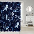 thumbnail image 2 of Manfei Cute Ocean Shower Curtain 72Wx84L, Whale Shark Coral Bathroom Shower Curtain, Navy Blue, 2 of 5