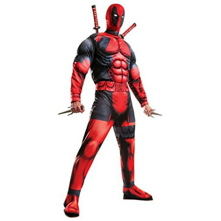 Mens Deluxe Deadpool Costume - Standard One-Size 
