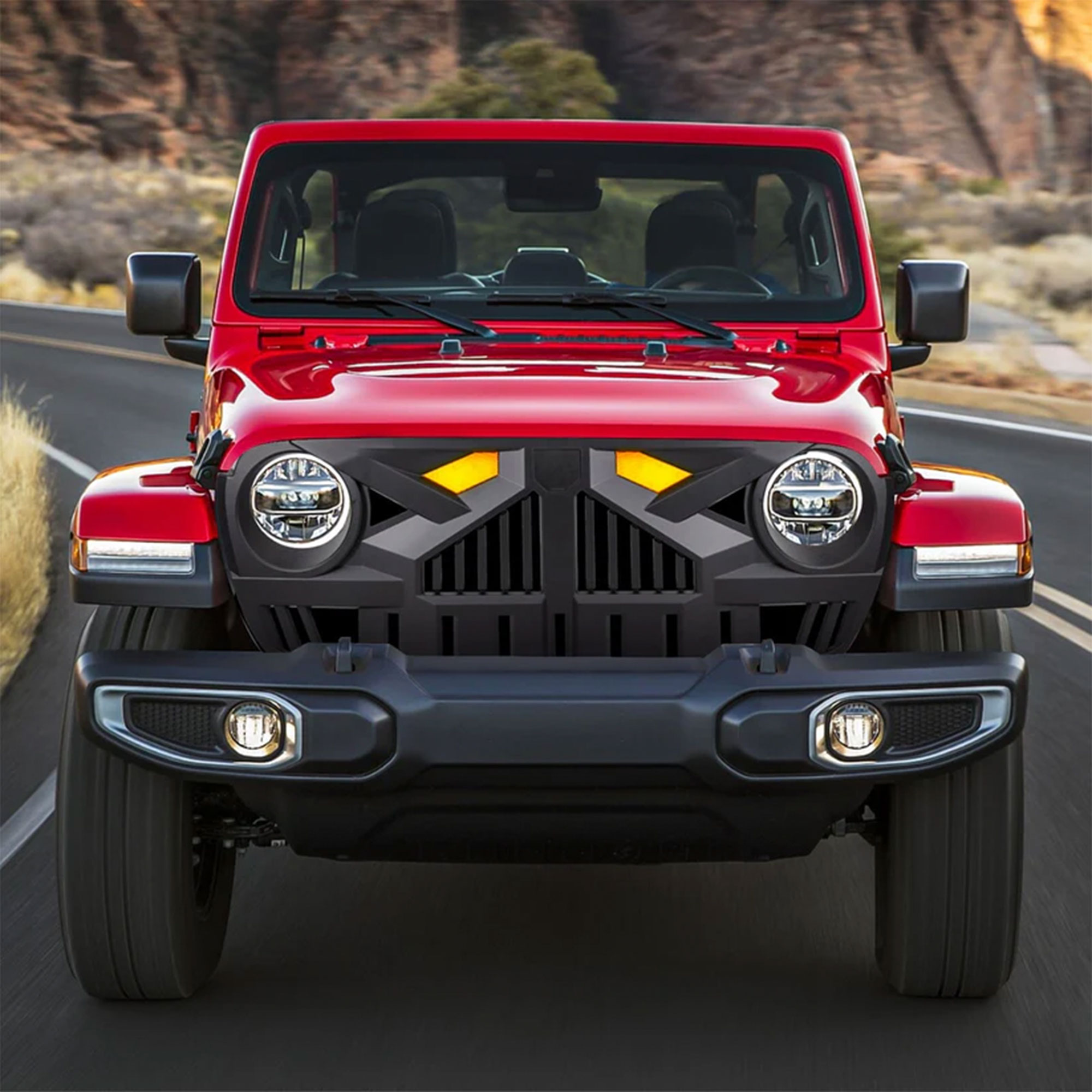 AMERICAN MODIFIED Grille for 2018-2023 Jeep Wrangler JL & Gladiator JT w/Cam