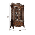 thumbnail image 3 of 89"H China Hutch Cabinet, Vintage Cherry Oak Curio Cabinet with Glass Door Display Case with Mirrored Back & 3 Shelves, Antique Style Collectible Showcase with Felt-Lined Drawer, Elegant Home Decor, 3 of 5