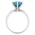 thumbnail image 4 of Clara Pucci 14K White Gold 2.5ct Turquoise Solitaire Ring for Women, 4 of 8