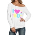 thumbnail image 2 of I Love The 80s Sweatshirts for Women Long Sleeve Off The Shoulder Vintage 80s Sweatshirt Pullover Tops, 2 of 5