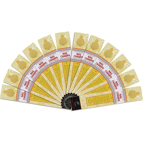 SVATV Herbal & Ancient Method Nagchampa Incense Stick with pack of 12 Incense for Meditation, Yoga, Spiritual, Aromatherapy Energy Cleansing & Calm Down The Mind - 15g x 12 incense | 180g | 6.35oz