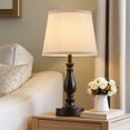 thumbnail image 3 of NATYSWAN Lamp for Bedroom Set of 2 - 19" Small Bedside Table Lamps with Rotary Swithch - Modern Lamps for Living Room Night stands - Desk Lamps for Home Office End Tables., 3 of 7