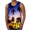 thumbnail image 2 of LSLJS Mens Beach Tank Top Summer Sunset 3D Graphic Print Quick Dry Sleeveless Tee Shirt Gym Workout Tanks, 2 of 7