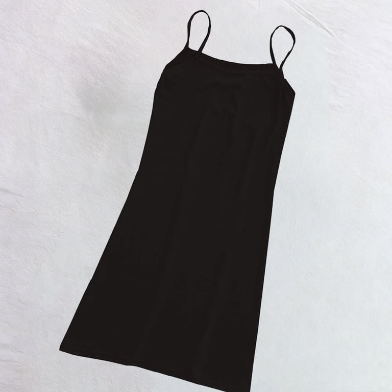 nylon spandex mini dress Women's Basic Spaghetti Strap Slip Mini Dress, Free Size Stretch Nylon  Spandex Cami Nightgown, Casual Lounge Wear Underdress for Daily Sleepwear