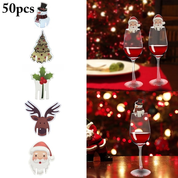 Carte de Verre à Vin Décorative en Papier pour Noël