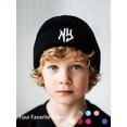 thumbnail image 2 of 3pcs/1pc Children's Warm Knitted Hat For Autumn And Winter,NY Embroidered Design,Ear Protection Warm Beanies black One Size, 2 of 4
