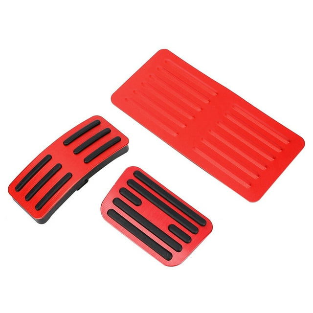 Juego de cubierta de transmisión automática de aluminio con pedal de pastillas de freno de coche antideslizantes apto para BYD Song (rojo)