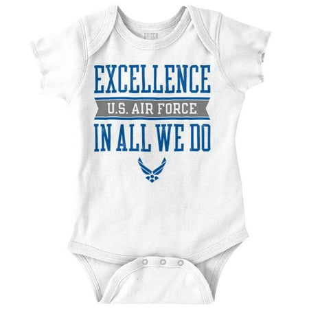 

US Air Force Excellence in All We Do Romper Boys or Girls Infant Baby Brisco Brands 24M