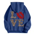 thumbnail image 4 of Valentines Day Women HoodiesValentines Day Hoodies Women Letter Graphic Sweatshirt Long Sleeve Pullover Regular Tops,Navy, 4 of 7