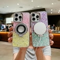 thumbnail image 3 of Allytechgroup Glitter Bling Apple iPhone 15 Pro Case,  Compatible with Magsafe Shockproof with Ring Holder Gradient Color Design Slim Fit Phone Case for iPhone 15 Pro, Silver, 3 of 8