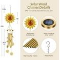 thumbnail image 2 of JYPS Solar Wind Chimes with Sunflower LED Lights, 42-Inch Large Waterproof Outdoor Garden Decor for Patio Yard, Unique Gifts for Women Mom Grandma, Mother's Day Birthday Easy-Install Design, 2 of 7