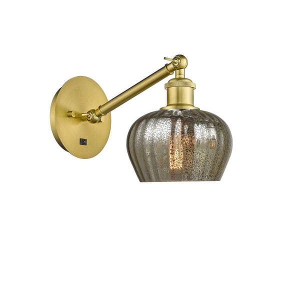 317-1W-SG-G96-LED-Innovations Lighting-Fenton - 1 Light Wall Sconce In Art Nouveau Style-9.88 Inches Tall and 6.5 Inches Wide Satin Gold Mercury