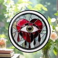 thumbnail image 2 of Customized Mosaic Red Heart Crying Eye Stained Glass Window Hanging Sun Catcher Halloween Haning Ornament Decoration Christmas Birthday Gifts for Lover Friends Mother Day, Stained, 2 of 6