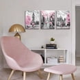 thumbnail image 3 of Black and White Canvas Wall Art for Living Room Bedroom Bathroom Girls Pink Paris Theme Room Decor Oil Painting Print London Big Ben Tower Eiffel Painting for Wall Decor Pink, 3 of 6