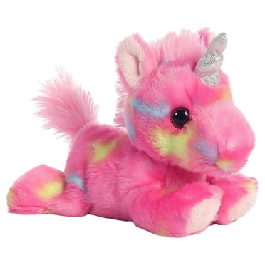 Aurora - Small Pink Bright Fancies - 7" Jellyroll Unicorn - Vibrant Stuffed Animal