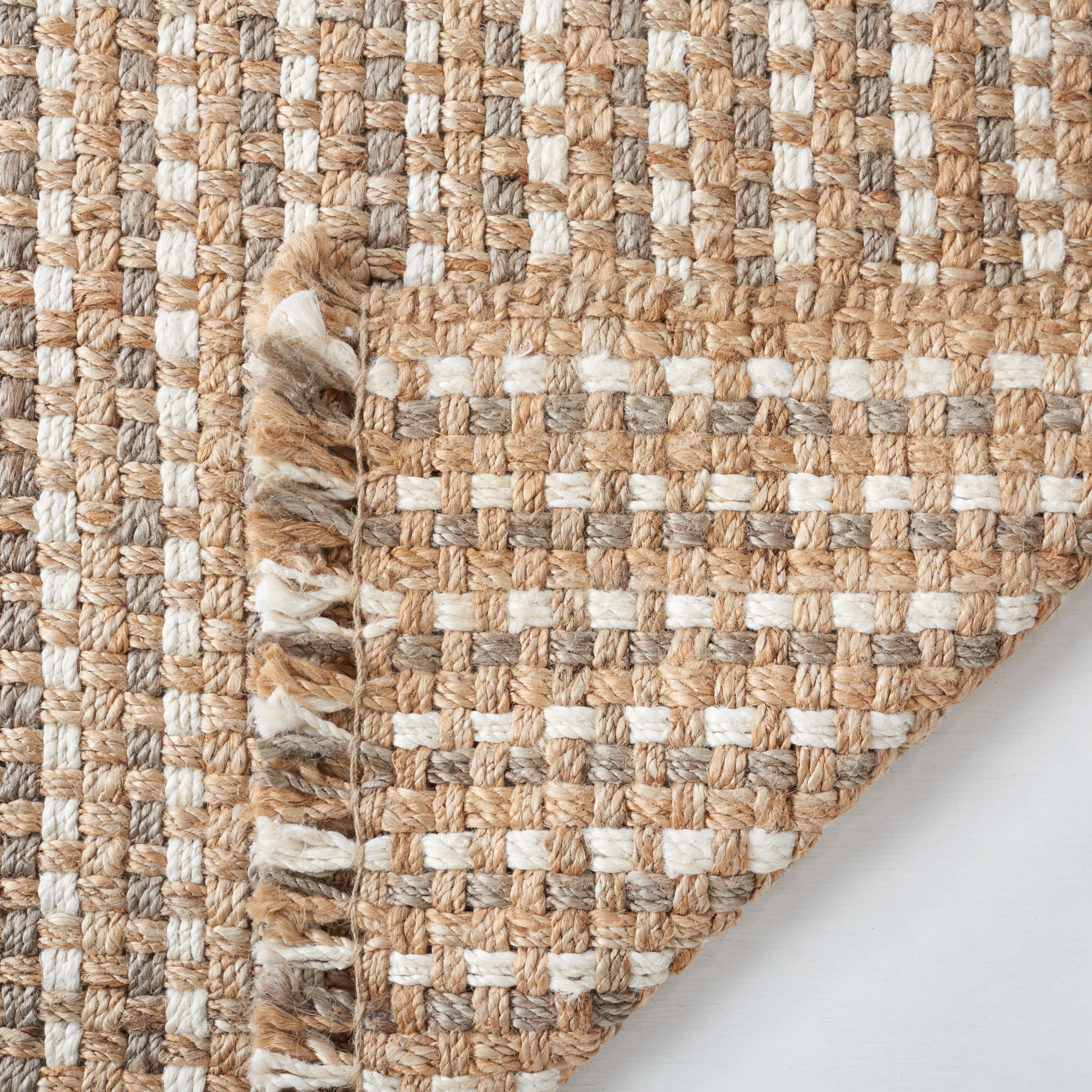 SAFAVIEH Natural Fiber Salome Striped Area Rug, Natural/Bleach, 8' x 10'