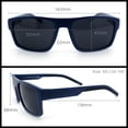 thumbnail image 3 of SA106 Wraparound Sport Sunglasses for Men UV400 Lightweight Rectangular Matte Navy Frame - Black Lens, 3 of 6