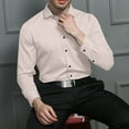 thumbnail image 1 of Blusa y camisa de manga larga con cuello vuelto para hombre, informal, con botones, lisa, de manga larga, transpirable, de poliéster, 1 of 6